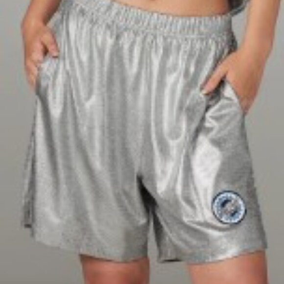 SAVAGE X FENTY Chain Reaction Metallic Basketball Shorts in Silver Sz LARGE - Picture 5 of 6